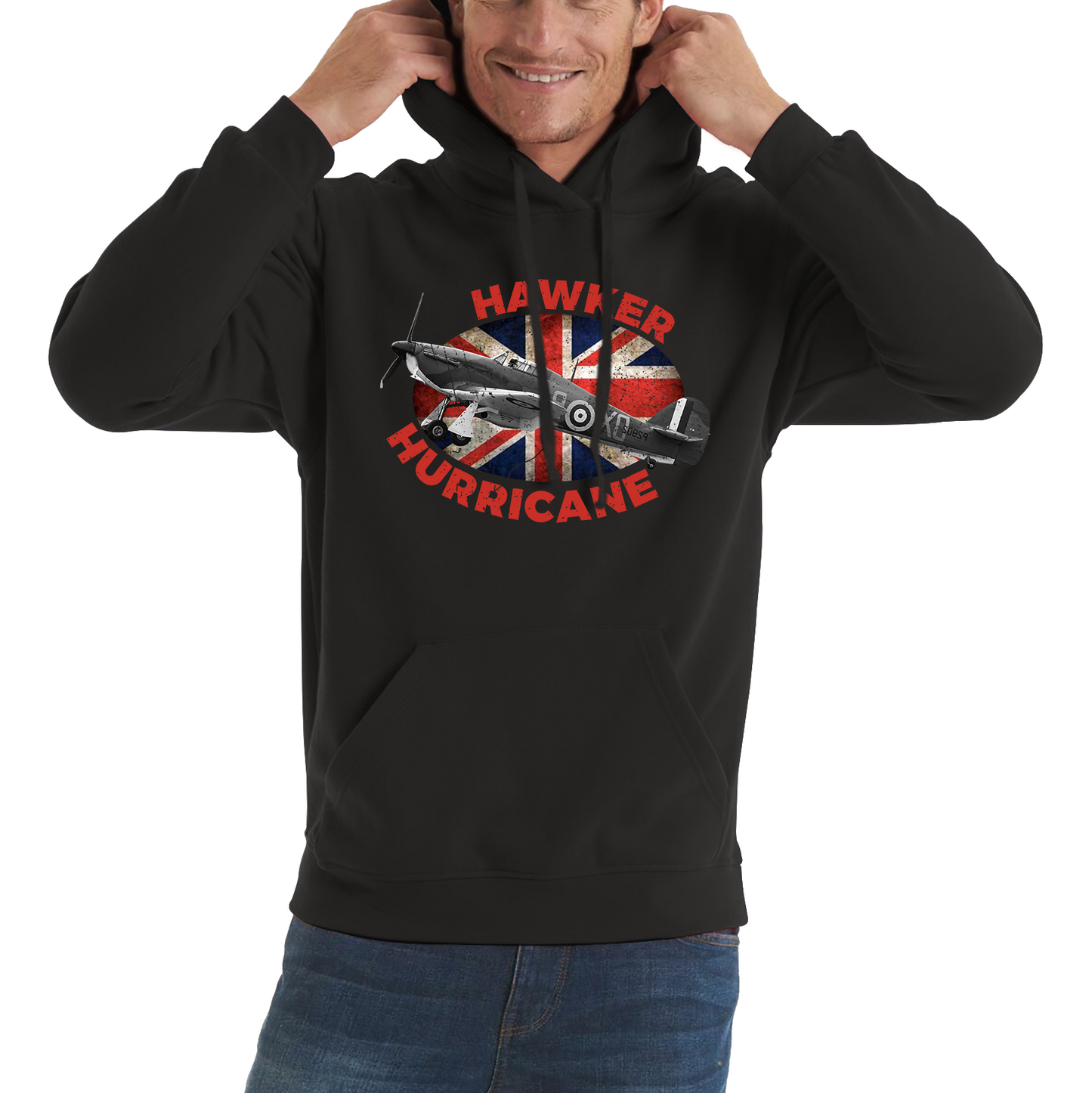 Vintage Hawker Hurricane British Veteran Fighter Aircraft Plane Hoodie