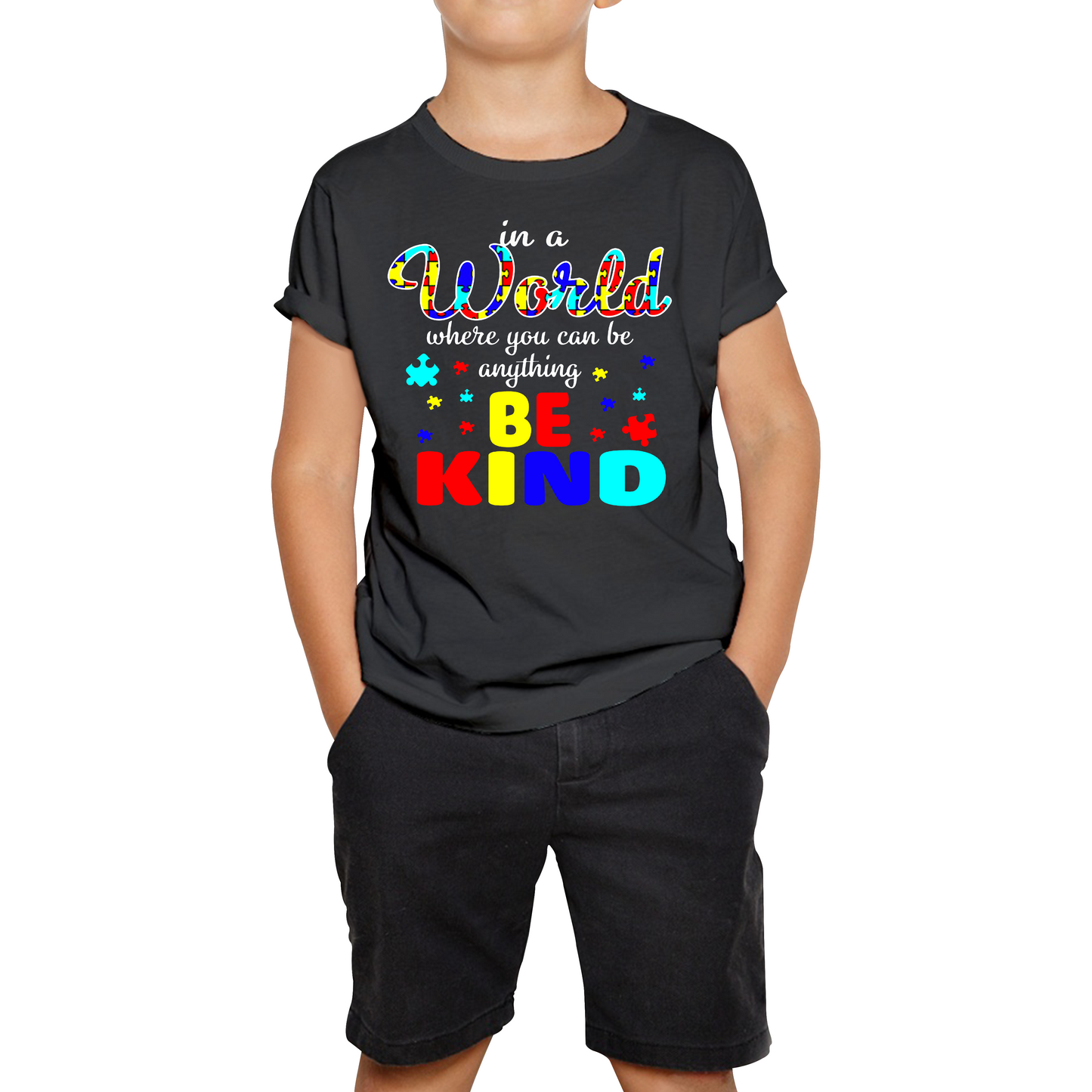 In A World Where You Can Be Anything Be Kind Autism T Shirt