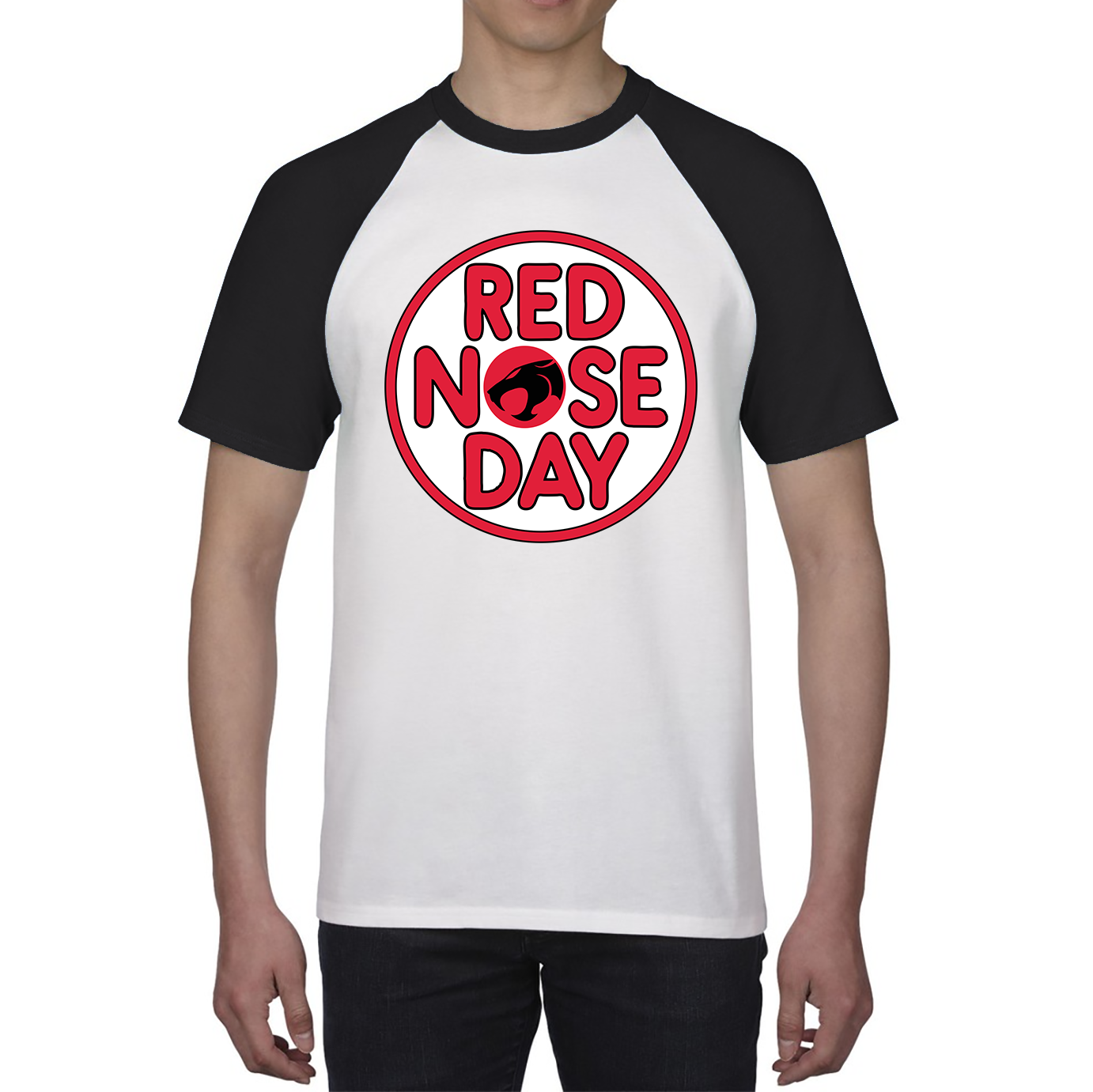 Thundercat Red Nose Day Baseball T Shirt. 50% Goes To Charity