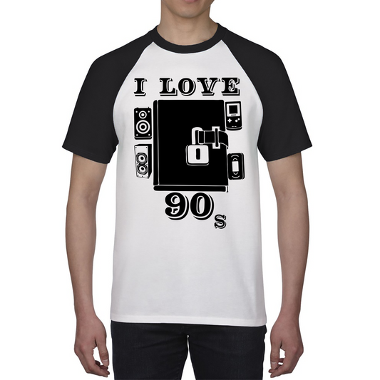 I Love 90s Shirt Vintage 90s Dairy Old Music Lovers Funny Baseball T Shirt