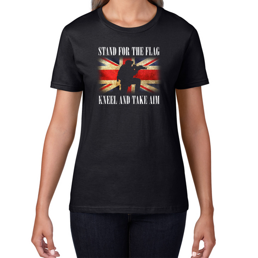 Stand For The Flag Kneel And Take Aim British Veteran T Shirt