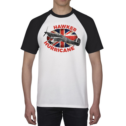 Hawker Hurricane United Kingdom Flag Vintage Shirt WW2 RAF Fighter Jet British Aircraft Baseball T Shirt