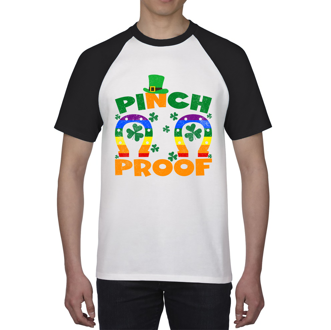 Pinch Proof LGBT Horseshoe St. Patrick's Day Shamrock Gay Pride Irish Pinch St Pattys Day Irish Festive Baseball T Shirt