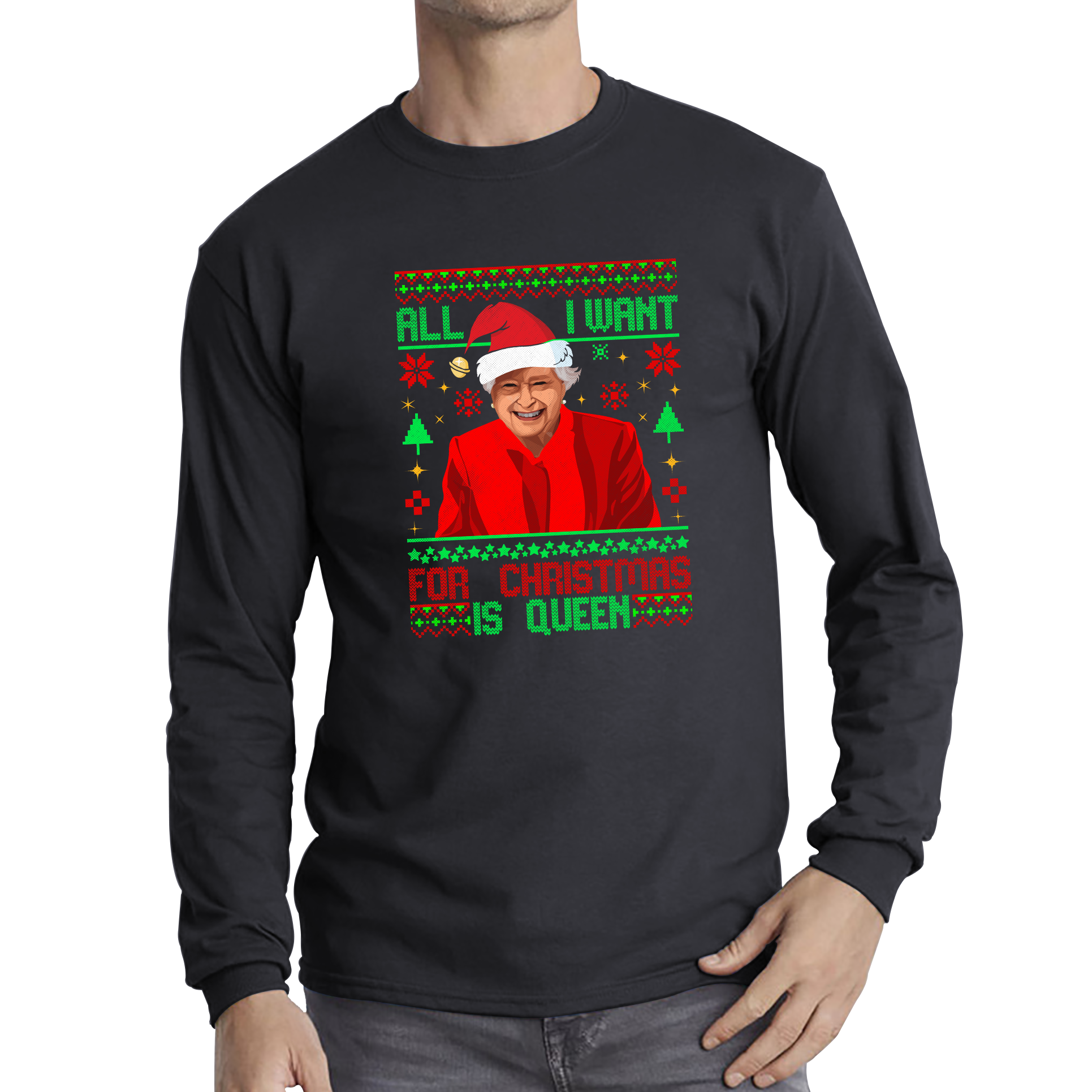 queen elizabeth ii christmas long sleeve t shirt