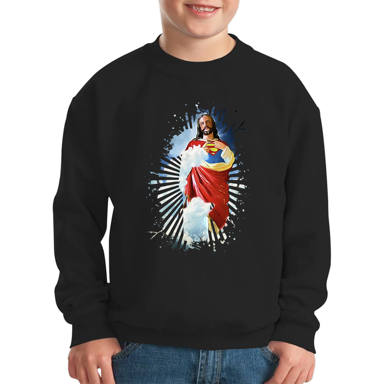 Jesus Christ Superman Spoof Sweatshirt