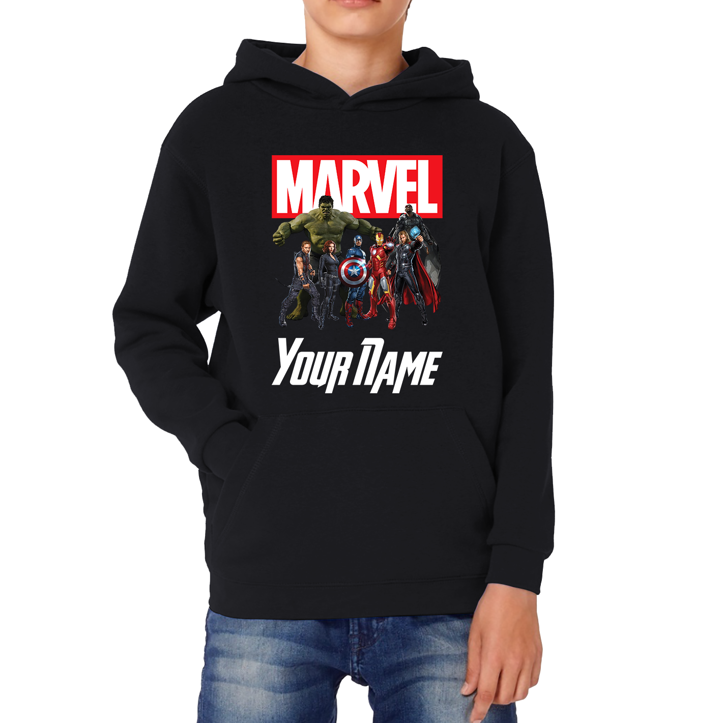 Personalised Marvel Avengers Superheroes Team Hoodie