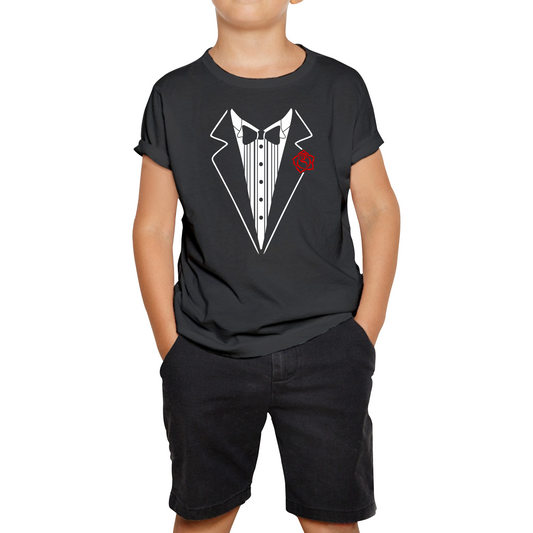 Tuxedo Necktie Suit Kids T Shirt