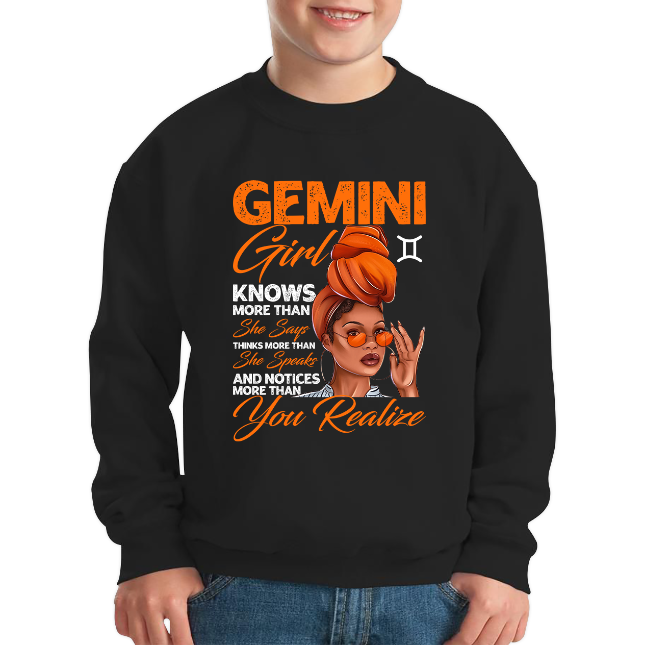 Gemini Girl Knows More Than Think More Than Horoscope Zodiac Astrological Sign Birthday Kids Jumper