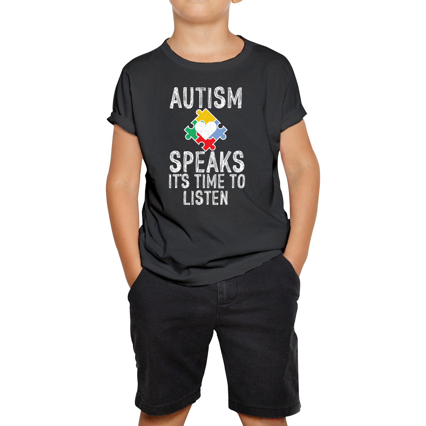 Autism Speaks It's Time To Listen Puzzle Piece T Shirt