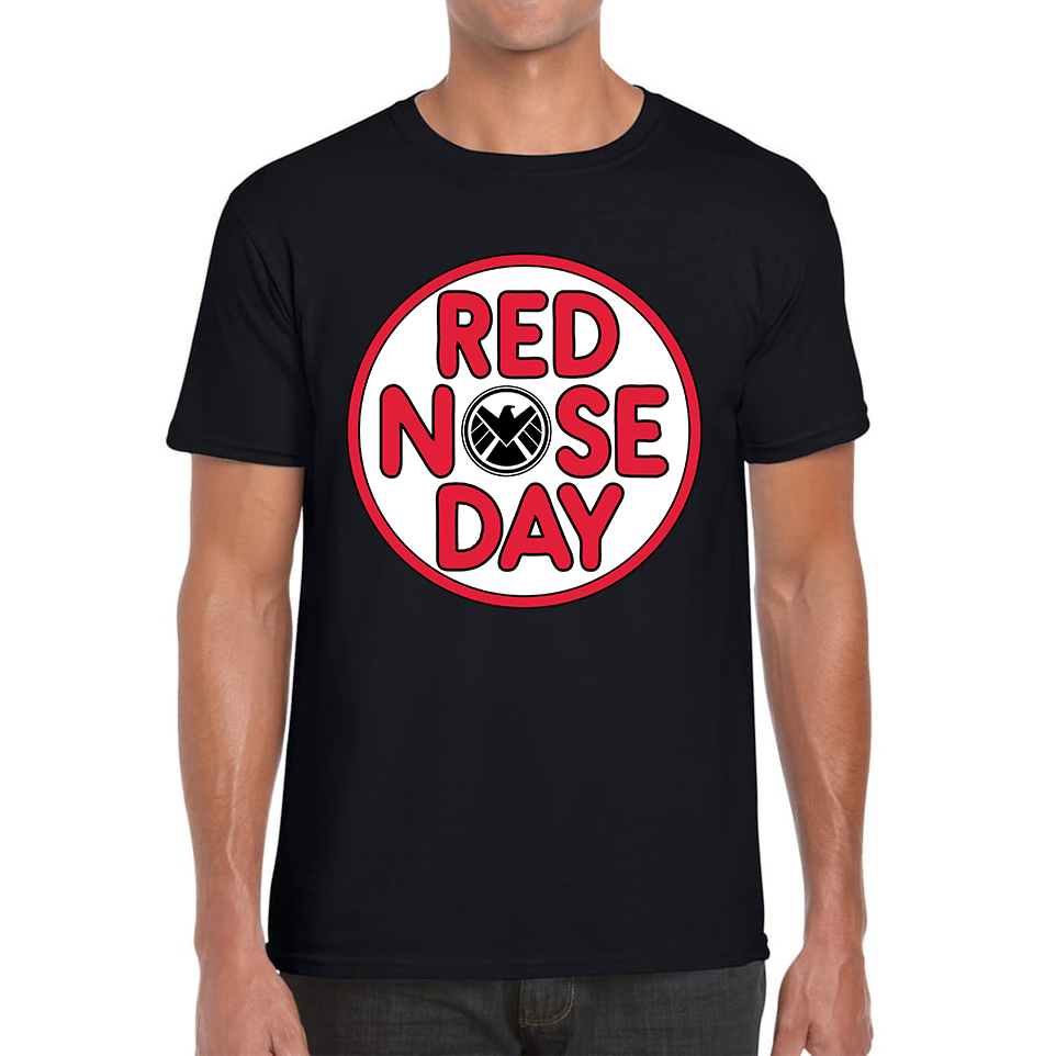 Marvel Shield Red Nose Day T Shirt.