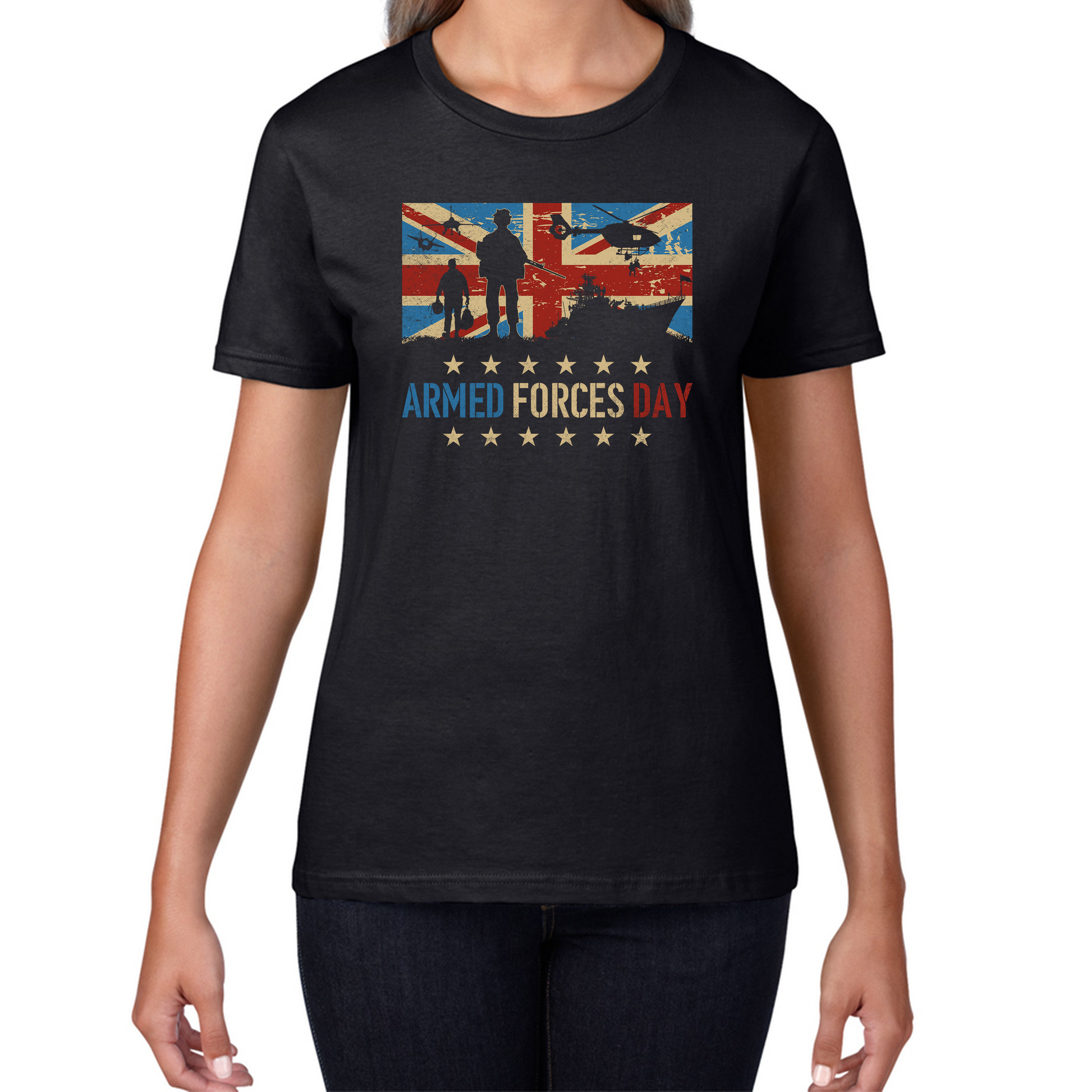 Army Navy Air Force British Veterans Armed Forces D-Day T Shirt