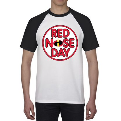 Disney The Incredibles Red Nose Day Baseball T Shirt. 50% Goes To Charity