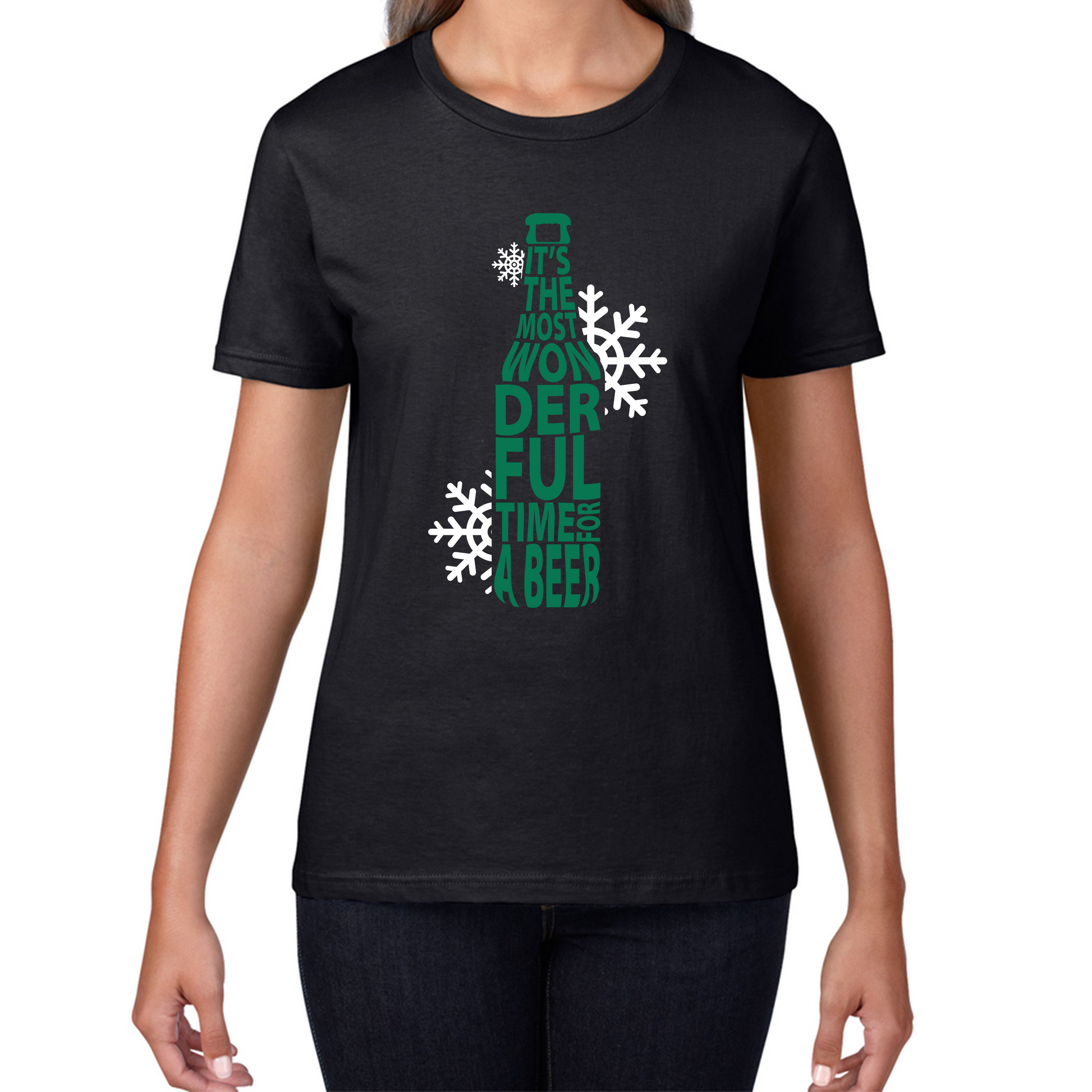 christmas beer womens t shirt