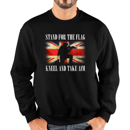 Stand For The Flag Kneel And Take Aim British Veteran Sweatshirt