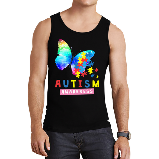 Autism Awareness Butterfly Design Tank Top