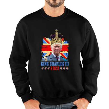 King Charles III King Of Britain UK flag Royal King Lover Union Jack Crown Unisex Sweatshirt