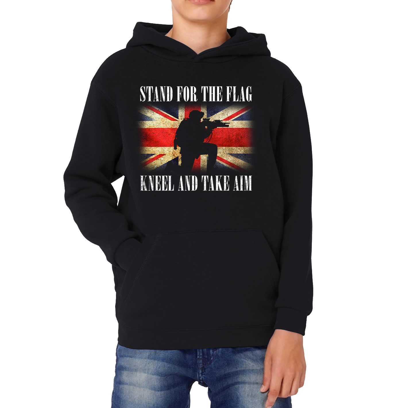 Stand For The Flag Kneel And Take Aim British Veteran Hoodie