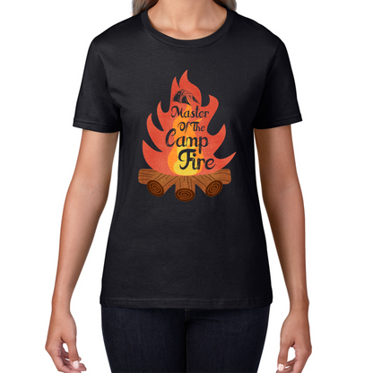 Master Of The Campfire Camping Adventure Lover Camp Fire Outdoor Womens Tee Top