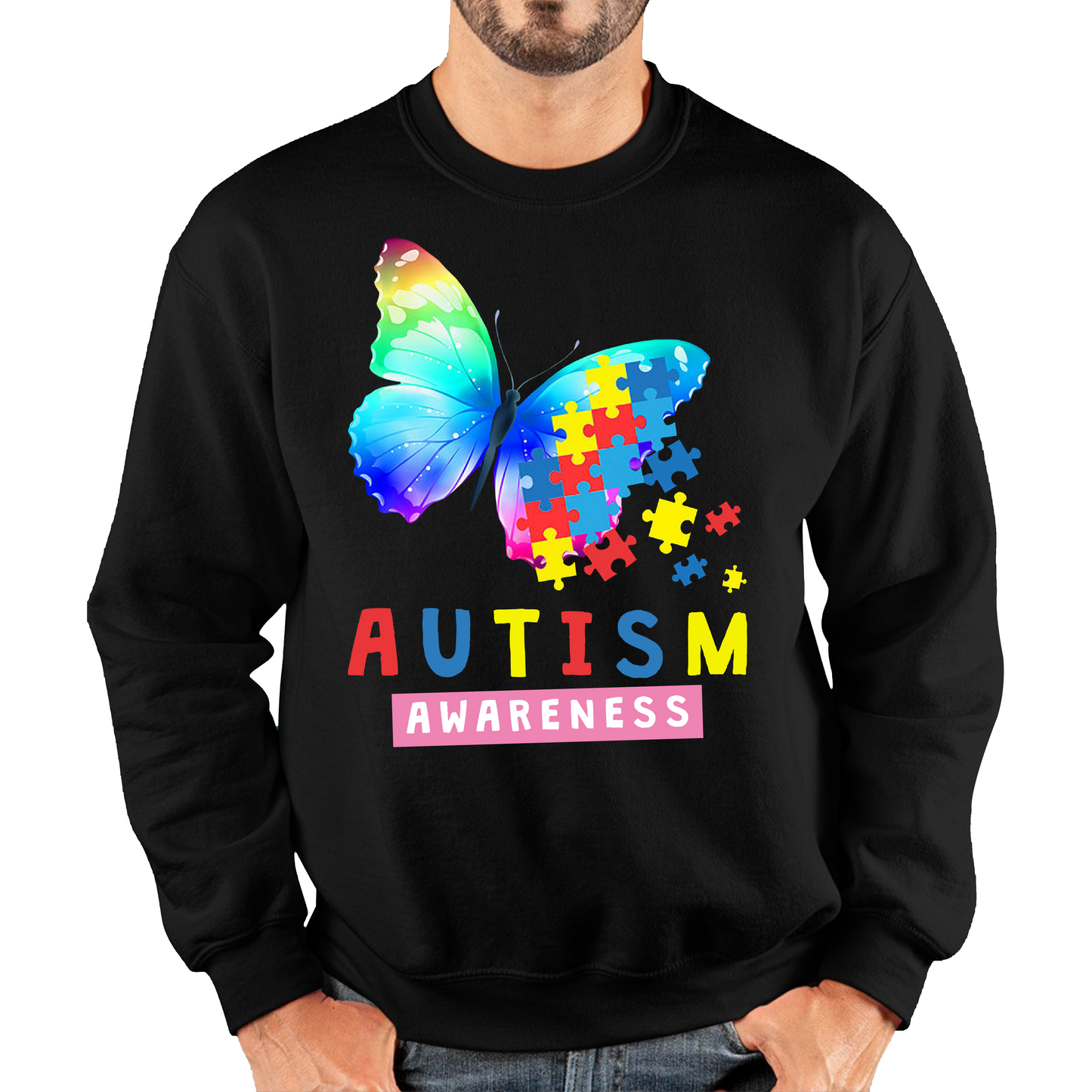 Autism Awareness Butterfly Design Sweatshirt