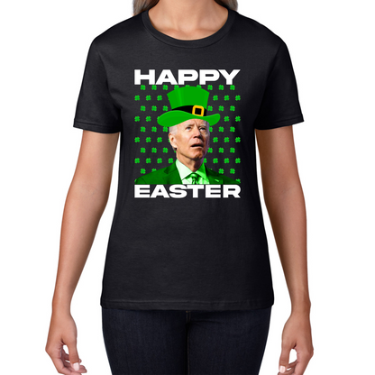 Happy Easter Confused Biden St Patricks Day Meme Joe Biden Shamrock Funny Irish Womens Tee Top