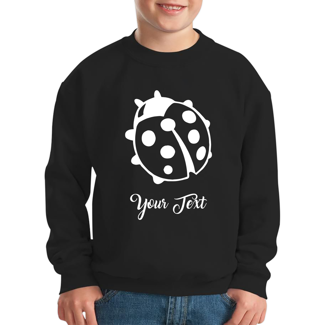 Personalised Ladybug Your Name Cute Insect Ladybug Ladybird Kids Jumper