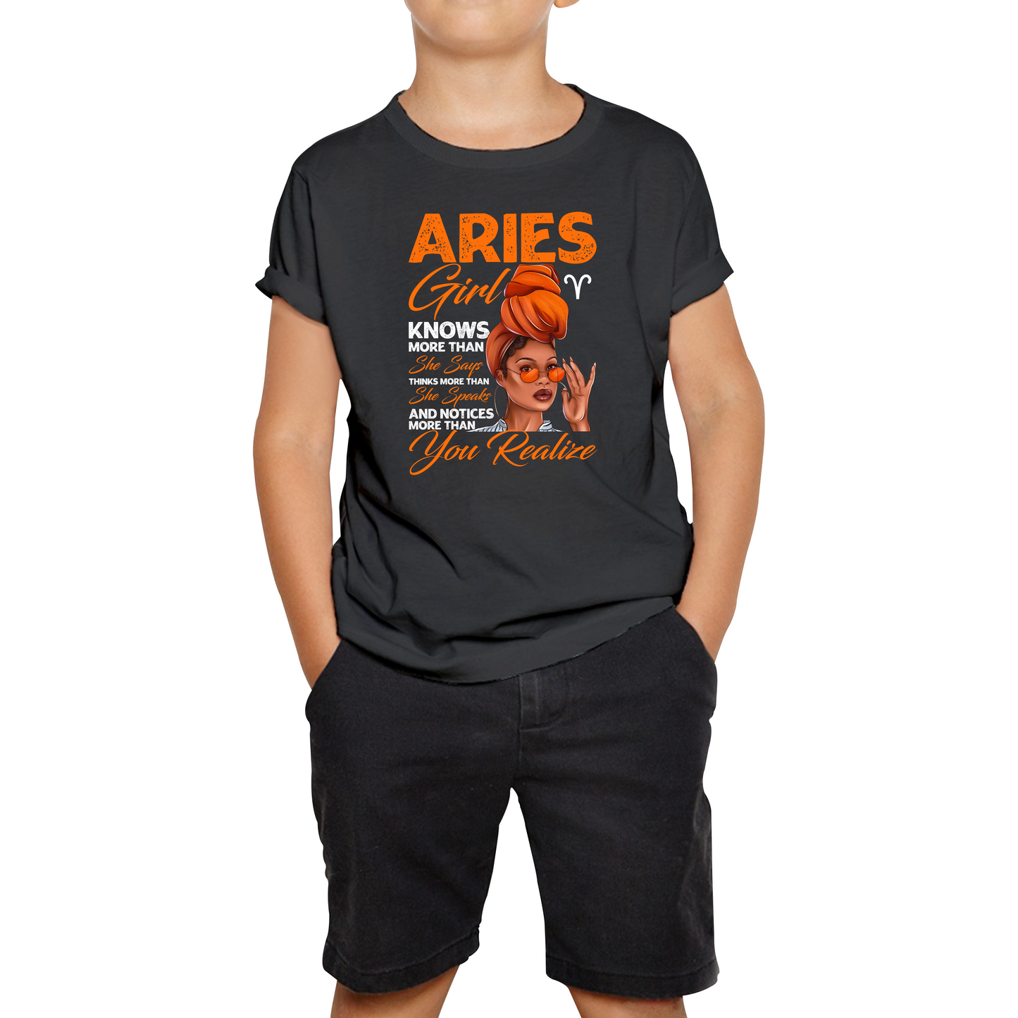 Aries Girl Knows More Than Think More Than Horoscope Zodiac Astrological Sign Birthday Kids Tee