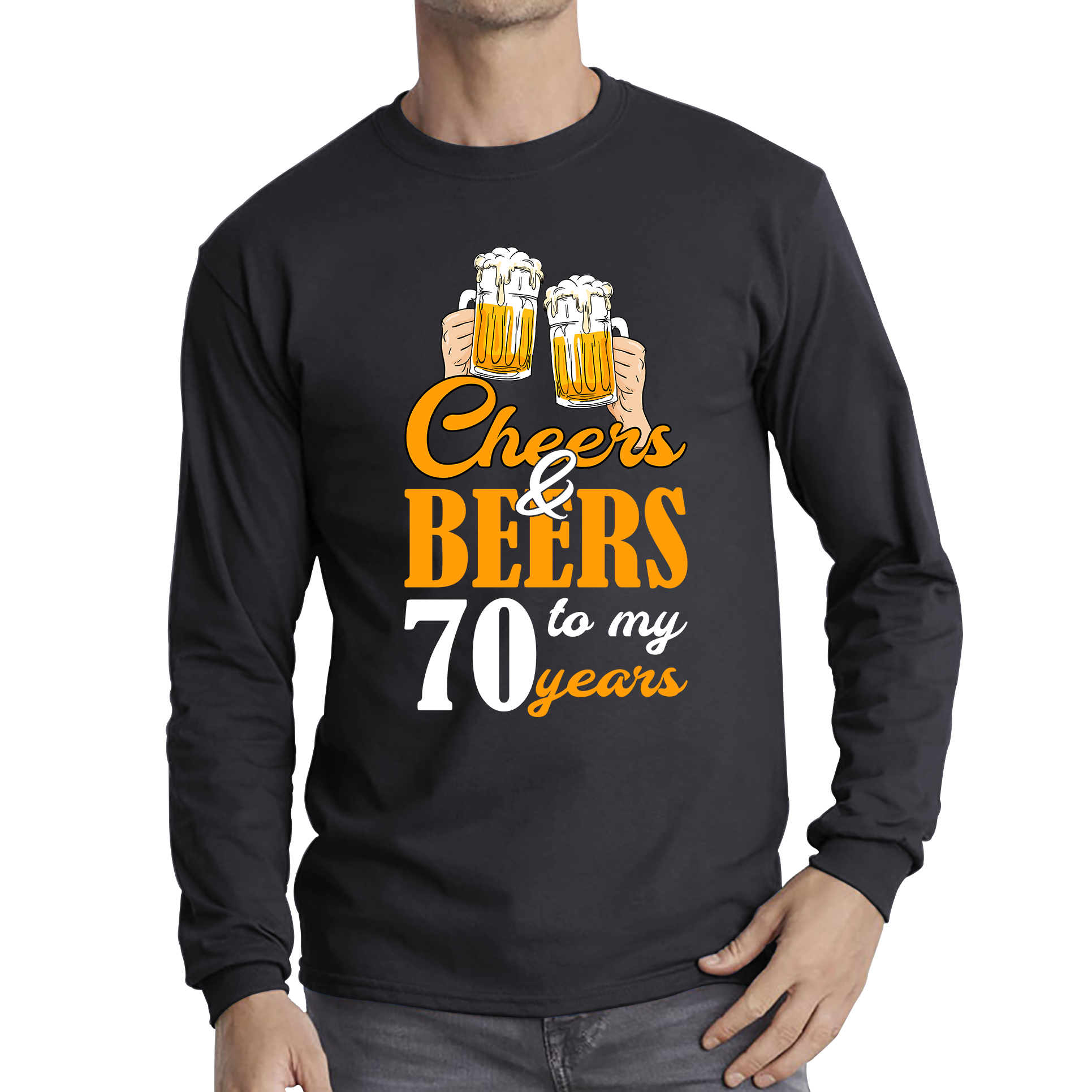 Cheers & Beers To My 70th Years Funny Birthday T Shirt