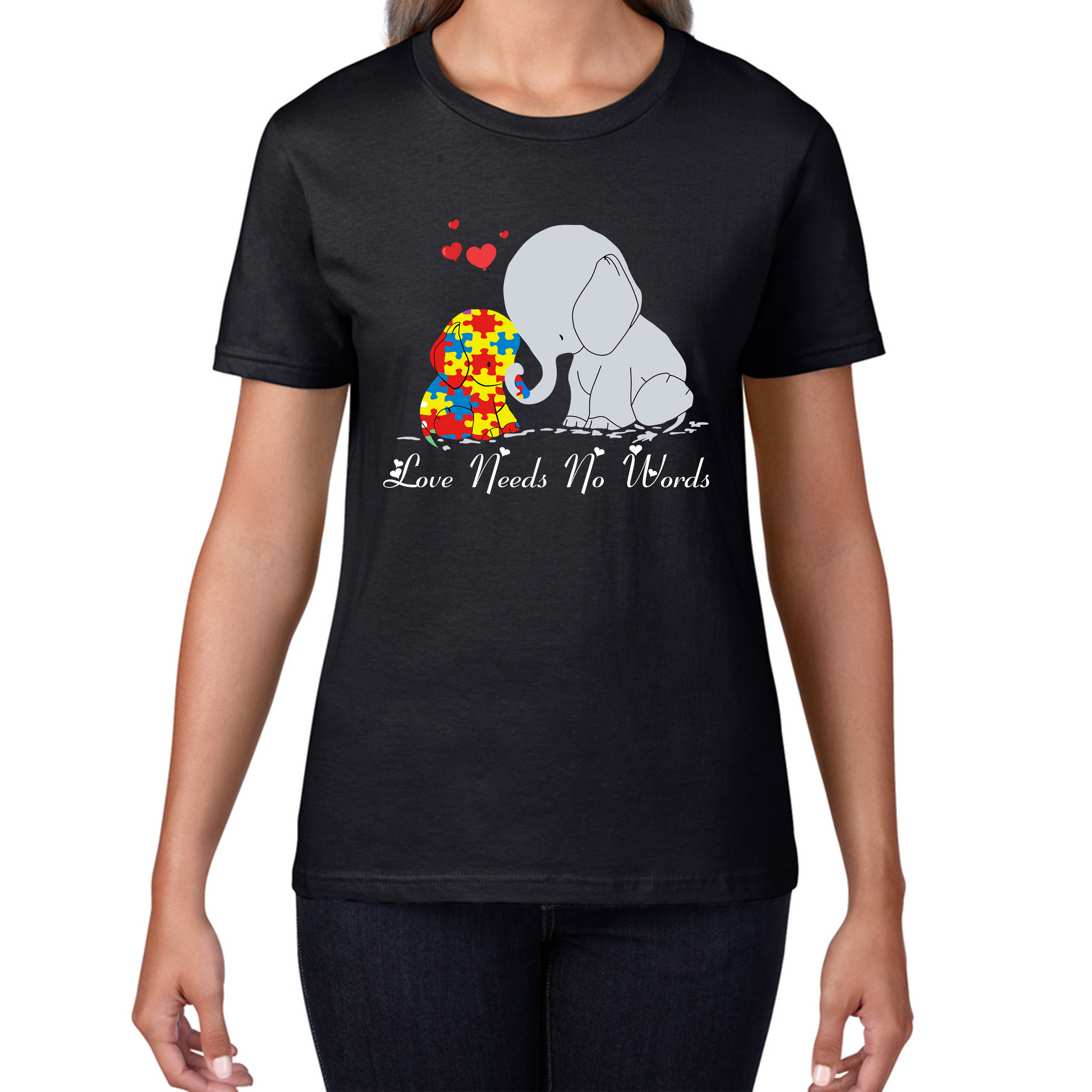 Love Needs No Words Elephant Autism Awareness T Shirt