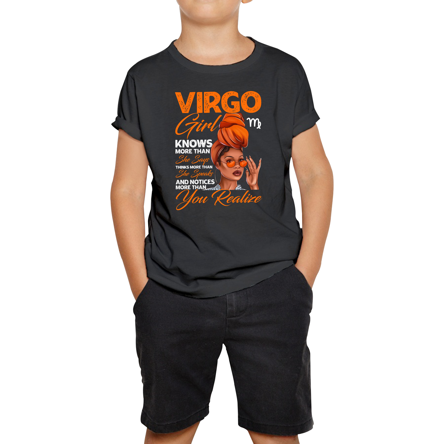 Virgo Girl Knows More Than Think More Than Horoscope Zodiac Astrological Sign Birthday Kids Tee