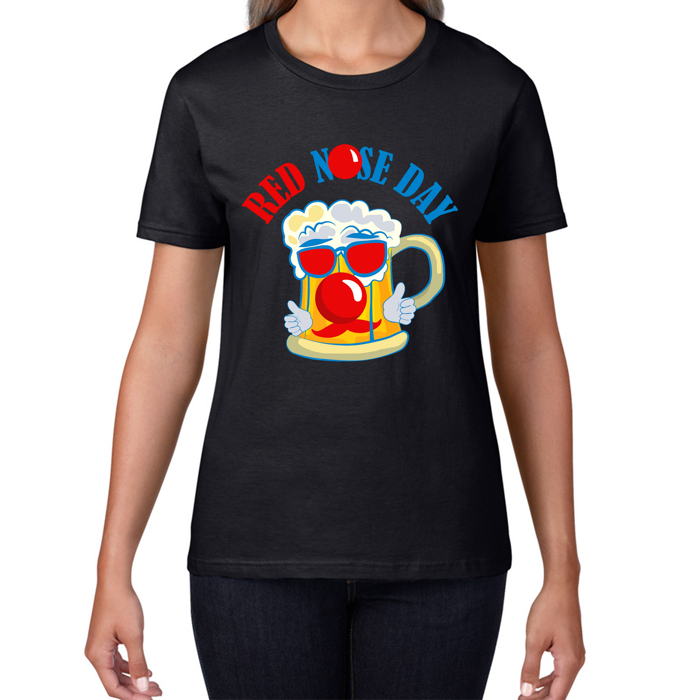 Cute Beer Red Nose Day Funny T Shirt