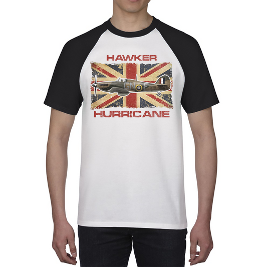 Hawker Hurricane Shirt British Veteran Fighter Aircraft Plane Vintage UK Flag Baseball T Shirt