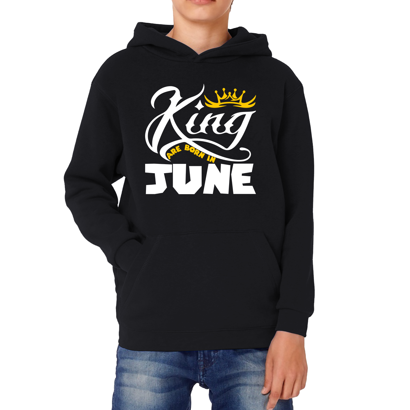 King Are Born In June Funny Birthday Month June Birthday Sayings Quotes Kids Hoodie