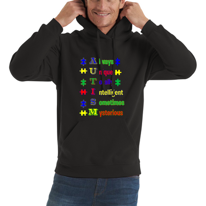 Always Unique Totally Intelligent Sometimes Mysterious Autism Awareness Hoodie