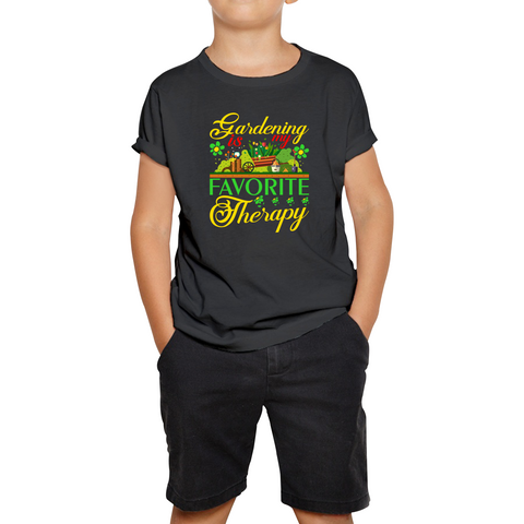 Gardening Is My Favorite Therapy Kids T Shirt