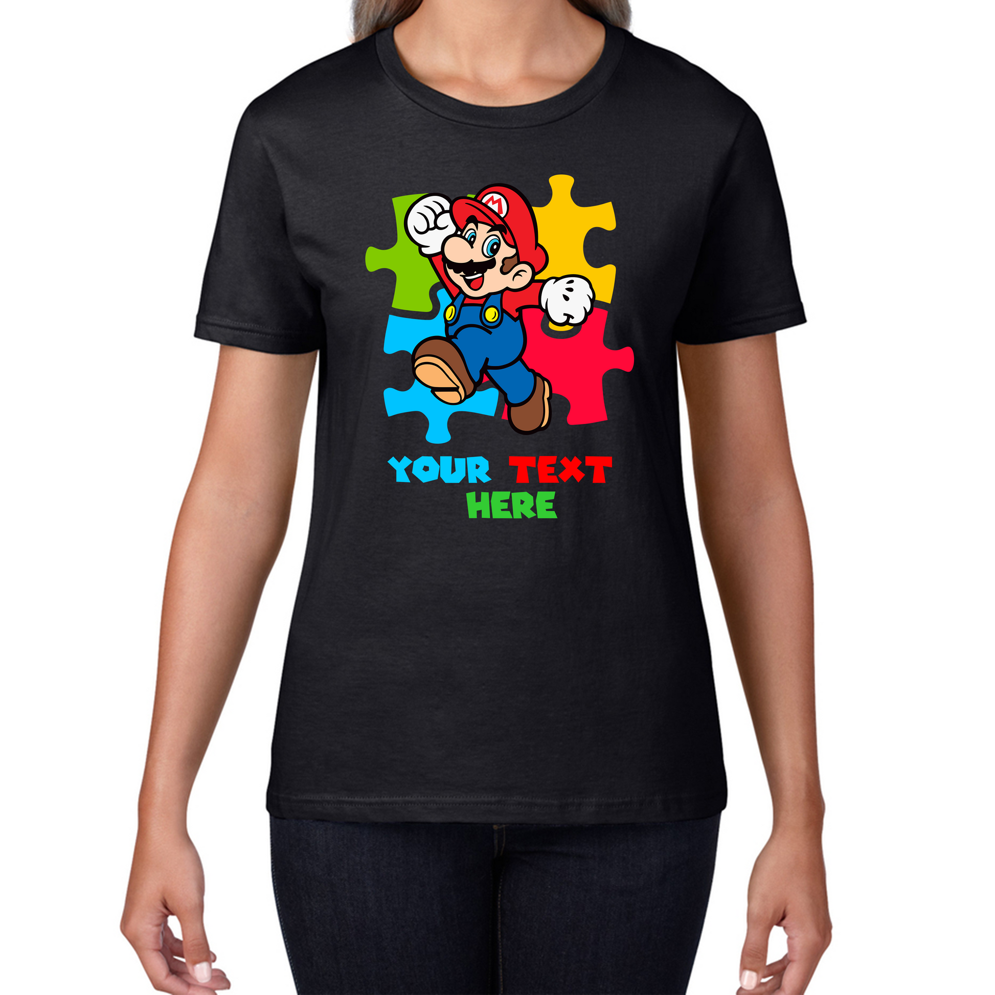 Personalised Super Mario Puzzle Funny T Shirt