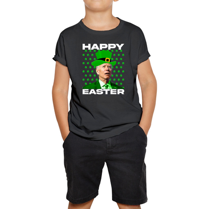 Happy Easter Confused Biden St Patricks Day Meme Joe Biden Shamrock Funny Irish Kids Tee