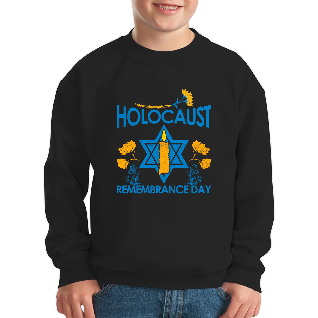 Holocaust Remembrance Day Victims Of The Holocaust Festival of Lights Kids Jumper