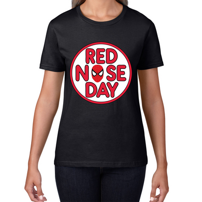 Spiderman Face Red Nose Day T Shirt