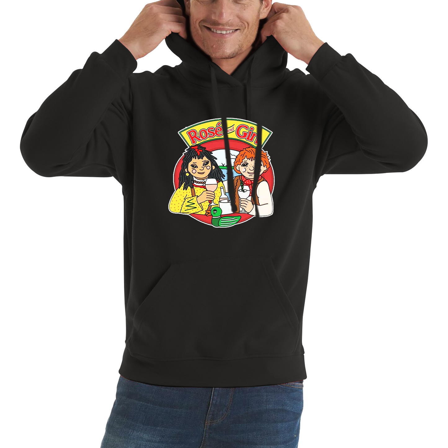 Rosé and Gin Funny 90's TV Show Rosie and Jim Boat Wine Hoodie