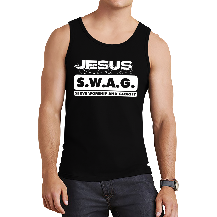 Jesus SWAG Serve Worship and Glorify Faith Religious Christian Jesus Swag Tank Top