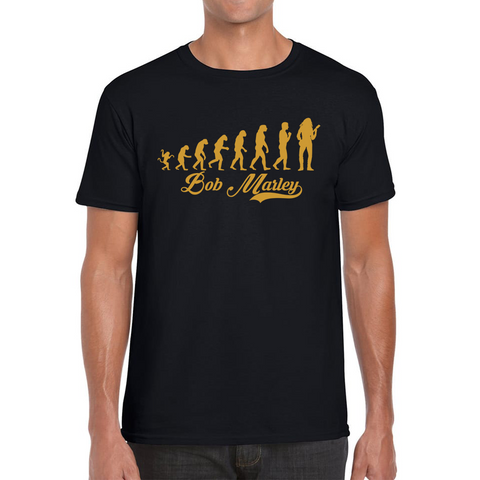 Bob Marley Human Evolution Tshirt Jamaican Singer Gift Mens Tee Top