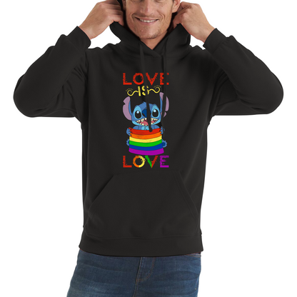 Love Is Love stitch Valentine's Day LGBT Gender Equality LGBTQ LGBT pride Stitch Ohana Unisex Hoodie