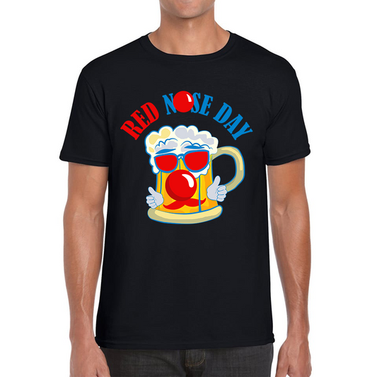 Cute Beer Red Nose Day Funny T Shirt