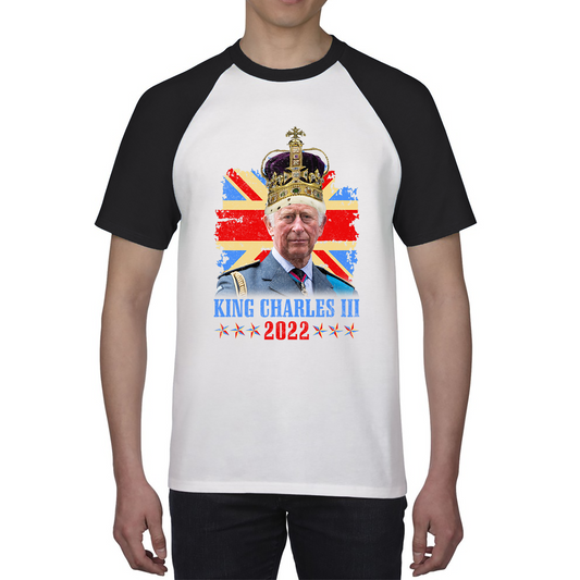 King Charles III King Of Britain UK flag Royal King Lover Union Jack Crown Baseball T Shirt