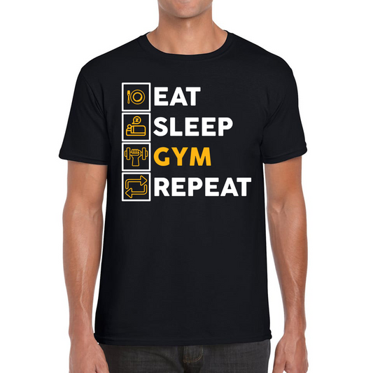 Eat Sleep Gym Repeat Funny Workout T Shirt