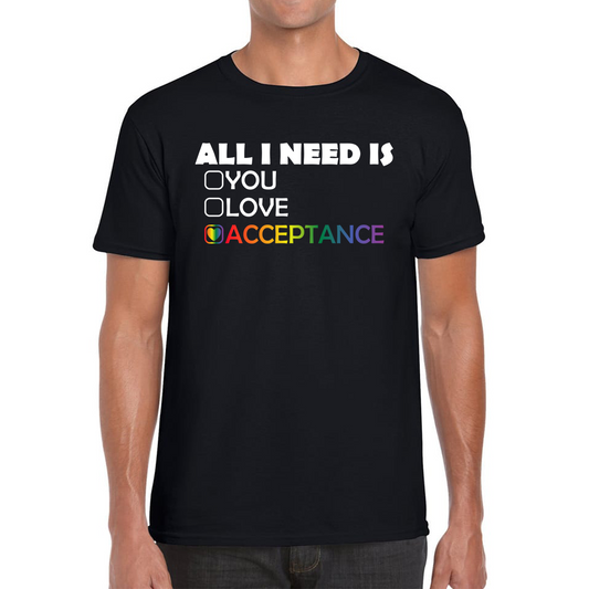 All I Need Is Acceptance LGBT Gay T Shirt