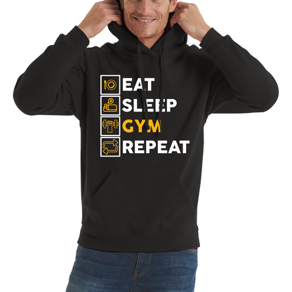 Eat Sleep Gym Repeat Funny Workout Hoodie