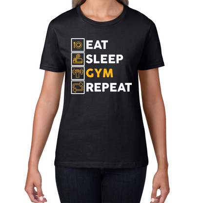 Eat Sleep Gym Repeat Funny Workout T Shirt