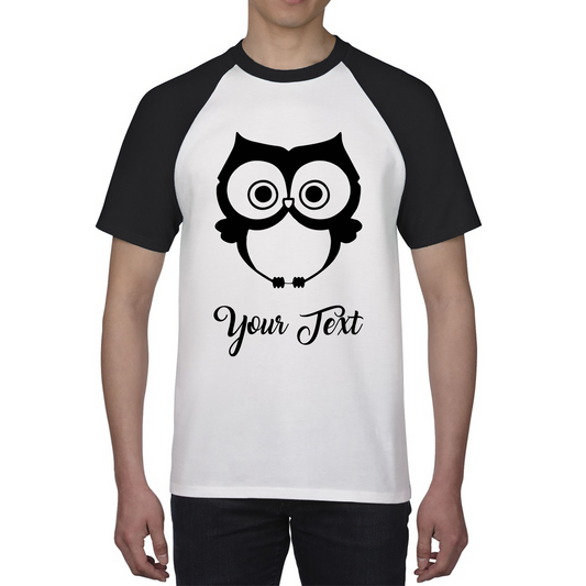 Personalised Cute Owl Your Name Cute Cartoon Owl Animal Lover Nature Lover Baseball T Shirt