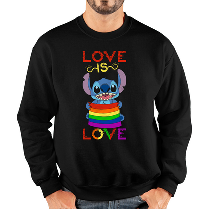 Love Is Love stitch Valentine's Day LGBT Gender Equality LGBTQ LGBT pride Stitch Ohana Unisex Sweatshirt